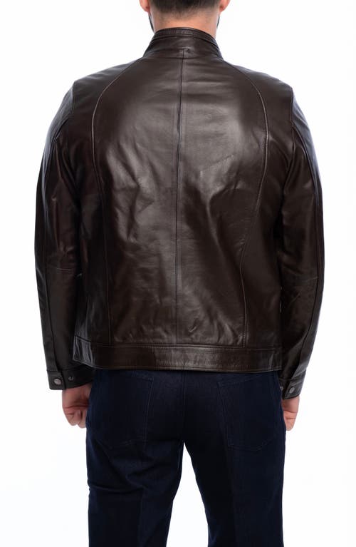 Vellapais Smooth Leather Jacket In Dark Brown