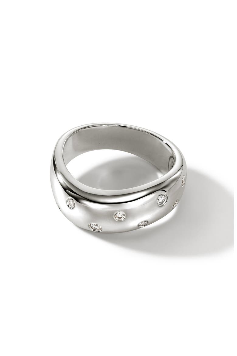 Surf Diamond Band Ring, Main, color, SILVER