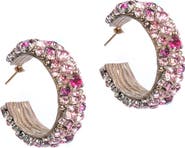 Deepa Gurnani Adelpha Crystal Hoop Earrings