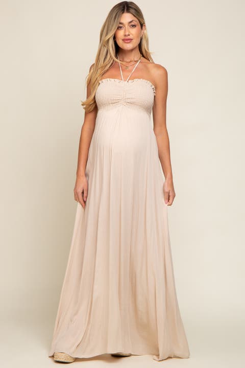 Smocked Halter Maxi Dress