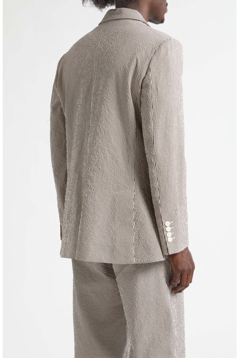 Café Stripe Cotton Stretch Seersucker Sport Coat, Alternate, color, BROWN WHITE