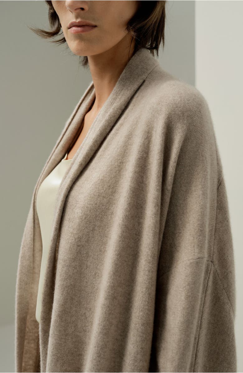 Lilysilk Calf-length cashmere cardigan, Alternate, color, Gravel