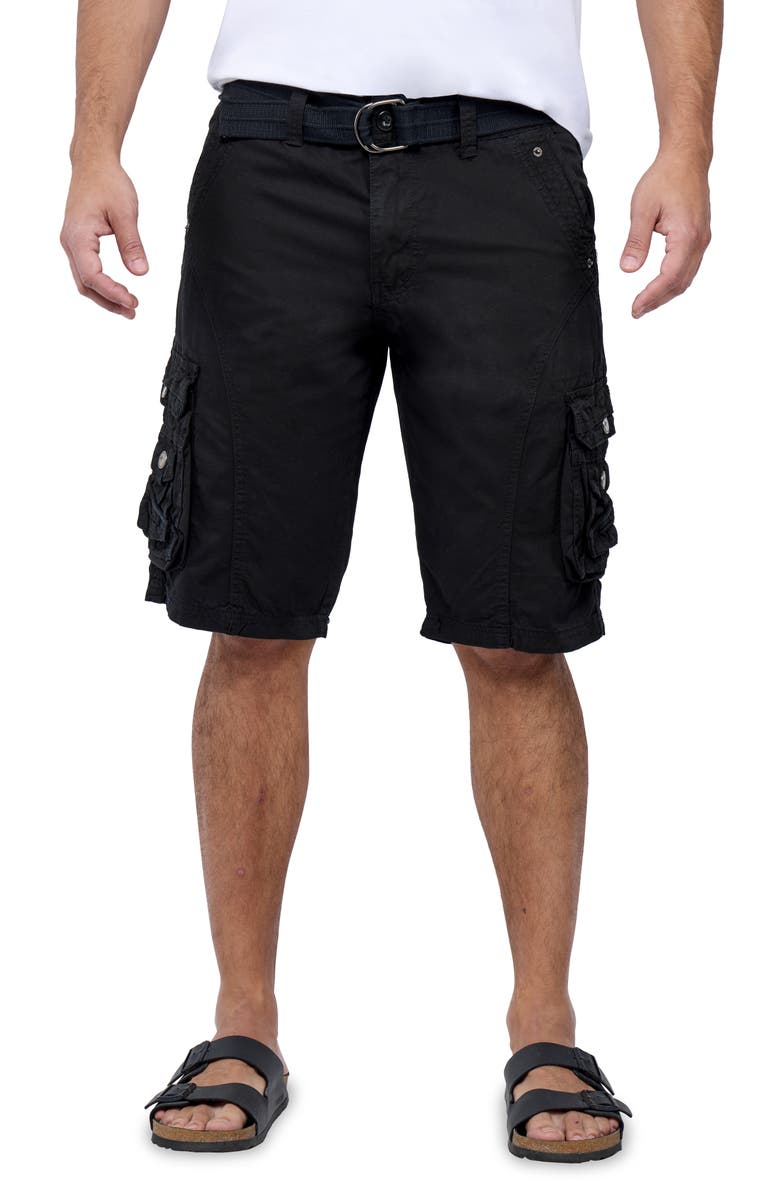 XRAY Belted Snap Detail Cargo Pants, Main, color, Black