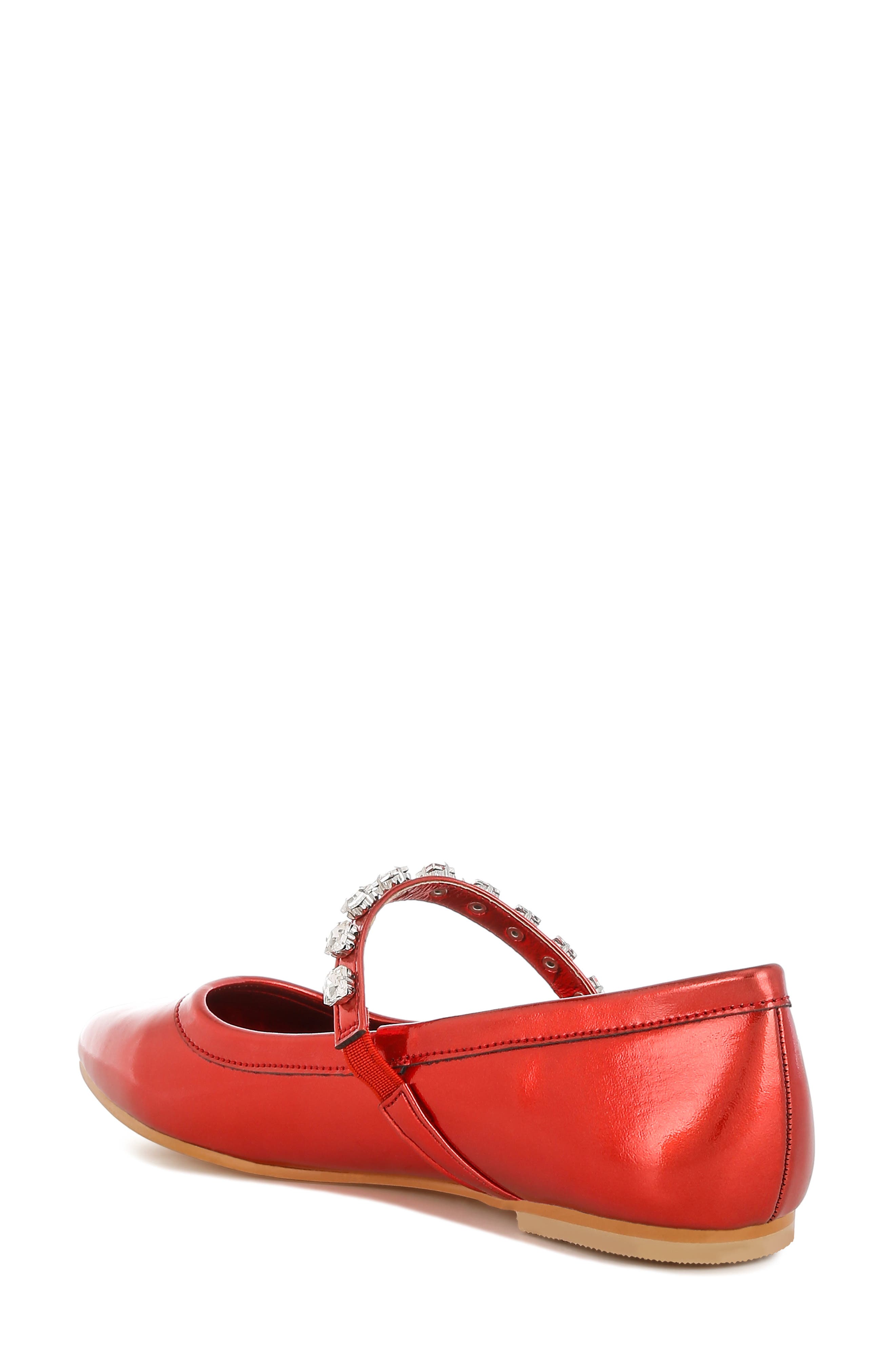Gloxinia Water Repellent Pointed Toe Flat, Alternate, color, RED