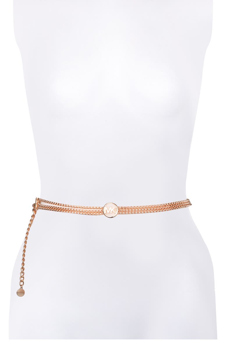 Triple Chain Belt, Main, color, GOLD