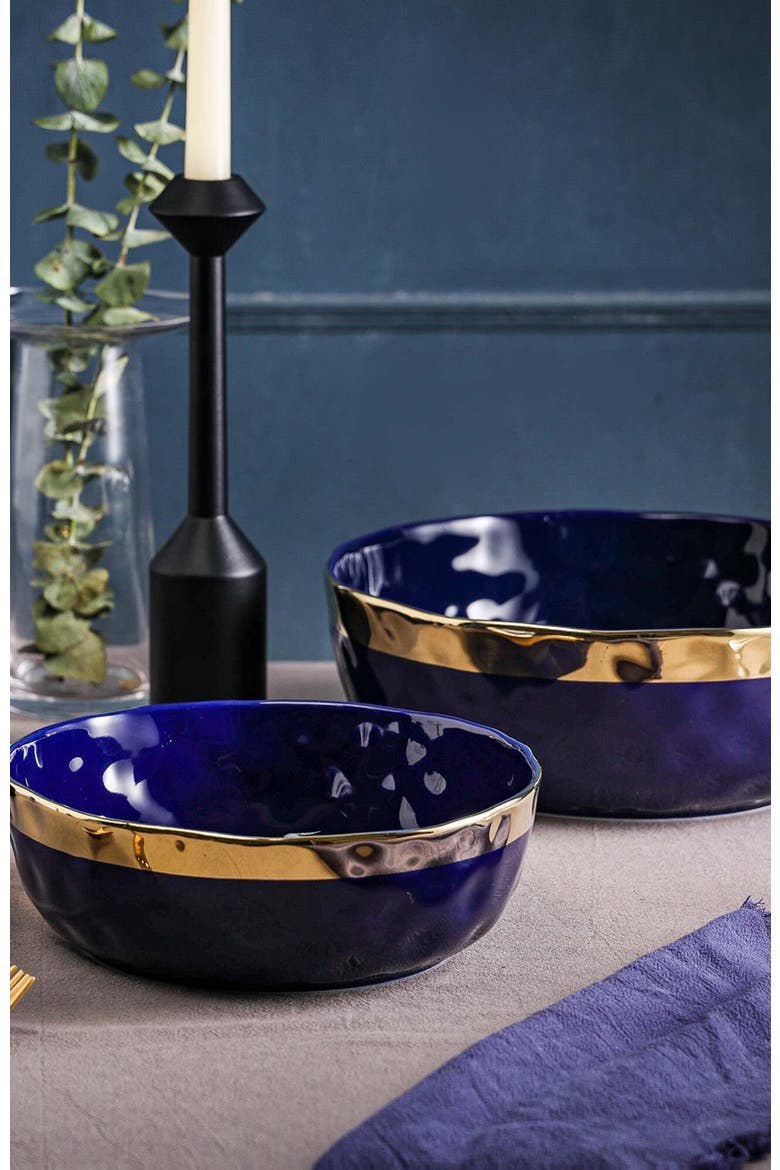 Florian Porcelain 3-Piece Serving Bowl Set, Alternate, color, Blue