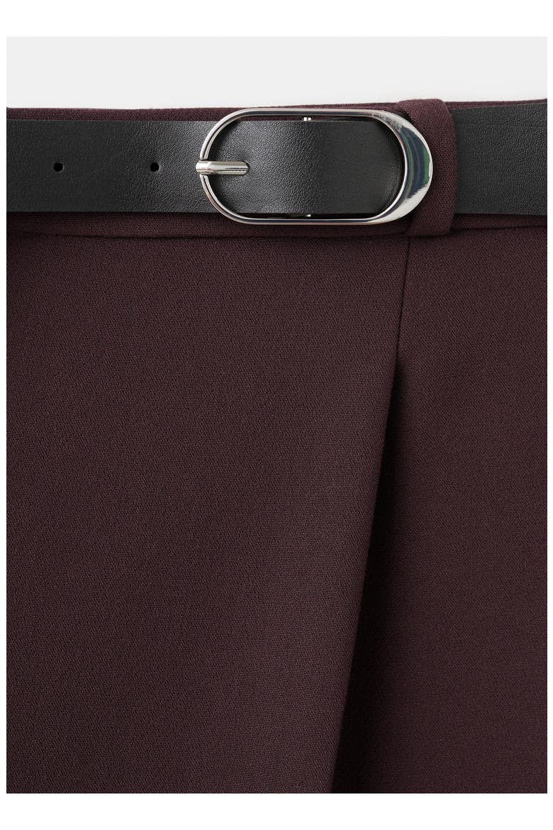 Mid Rise Straight Leg Belt Pants, Alternate, color, WINE
