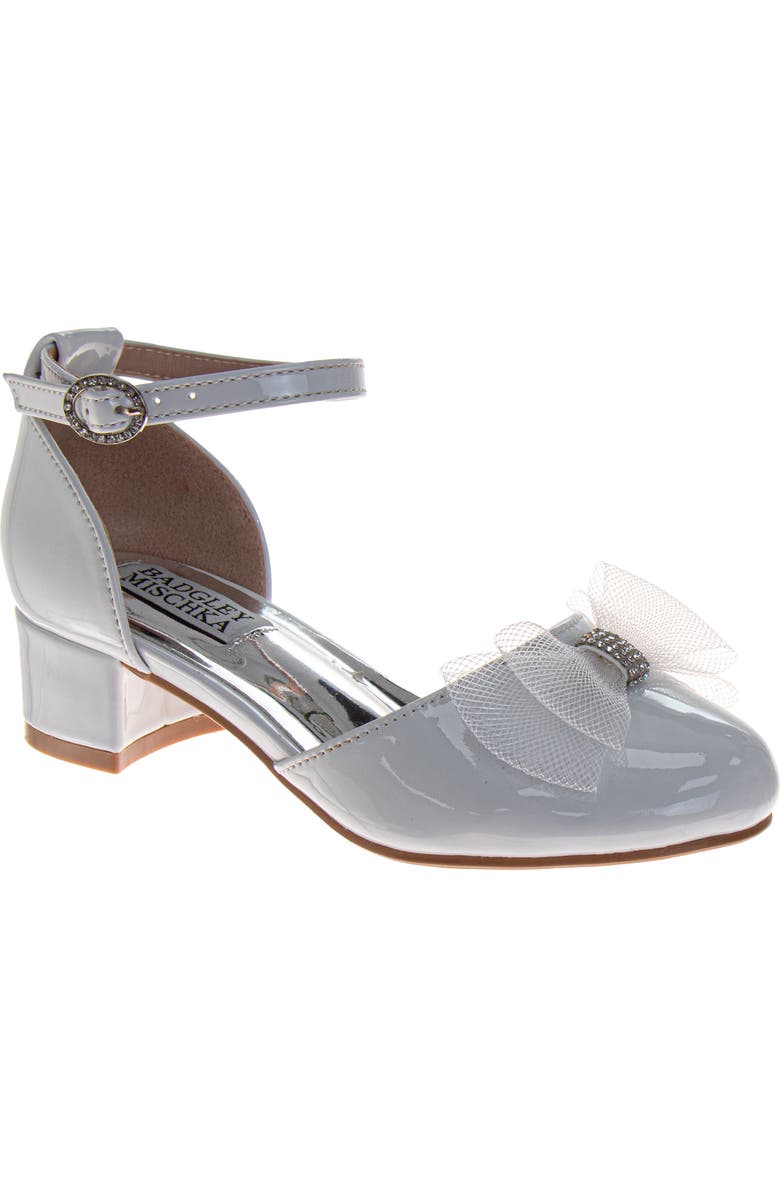 Badgley Mischka Collection Kids' Ankle Strap Pump, Main, color, White Patent