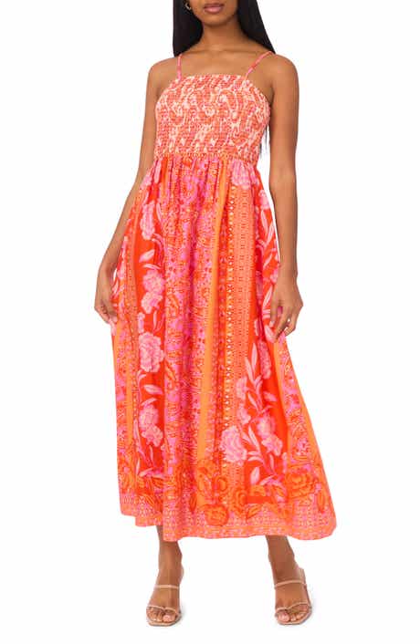 Floral Paisley Smocked Cotton Sundress