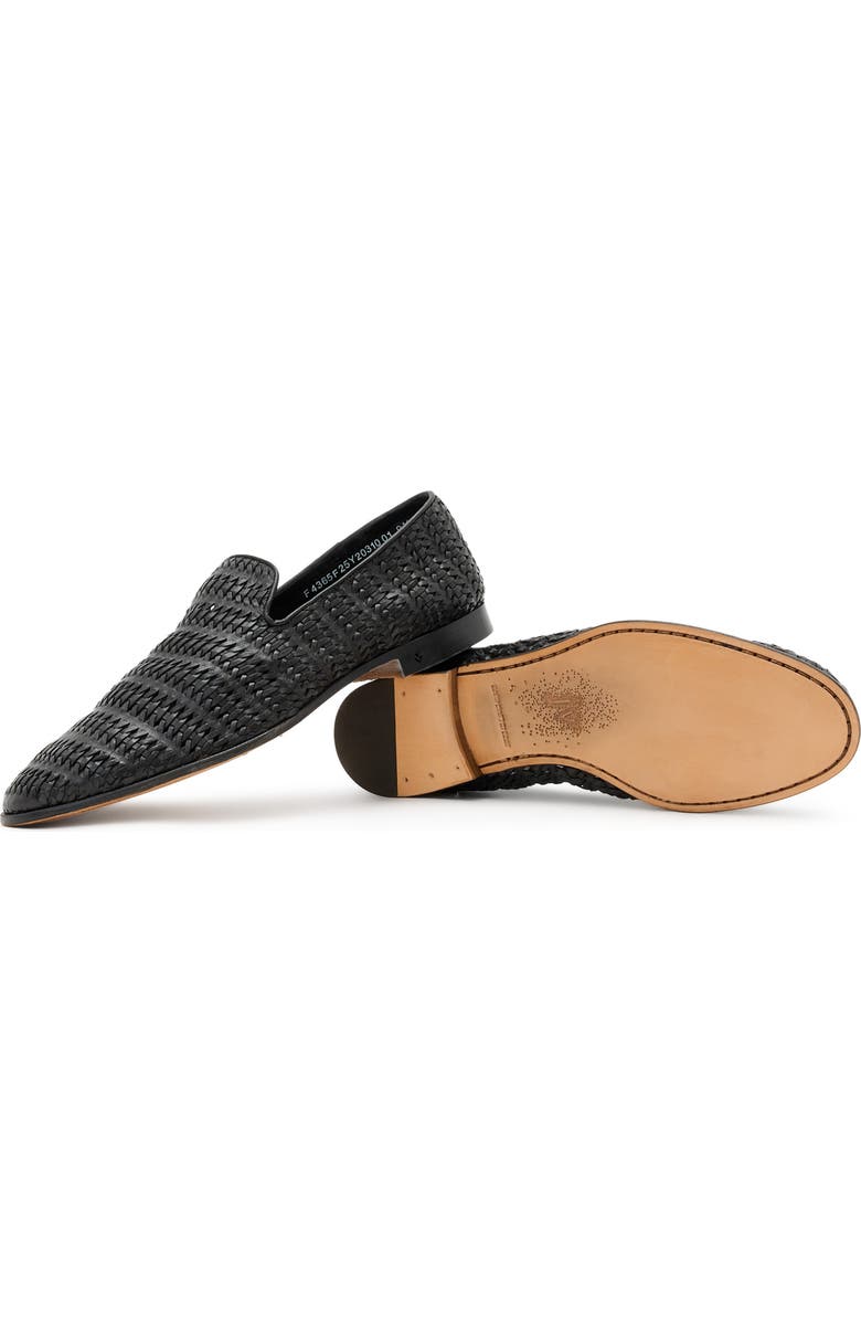 John Varvatos Venice Woven Slip On Shoe, Alternate, color, Black