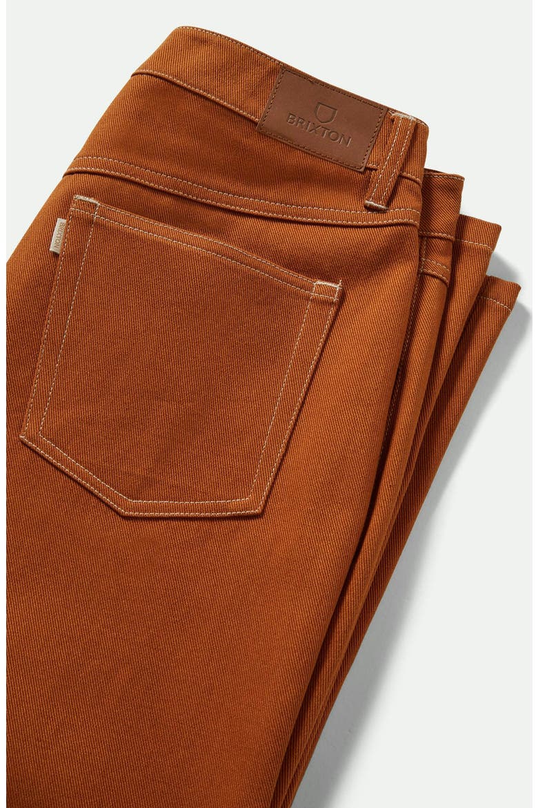 Margo Textured Cotton Crop Straight Leg Pants, Alternate, color, RUSTIC CARAMEL