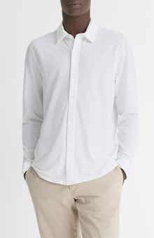 Vince Cotton Piqué Knit Button-Up Shirt