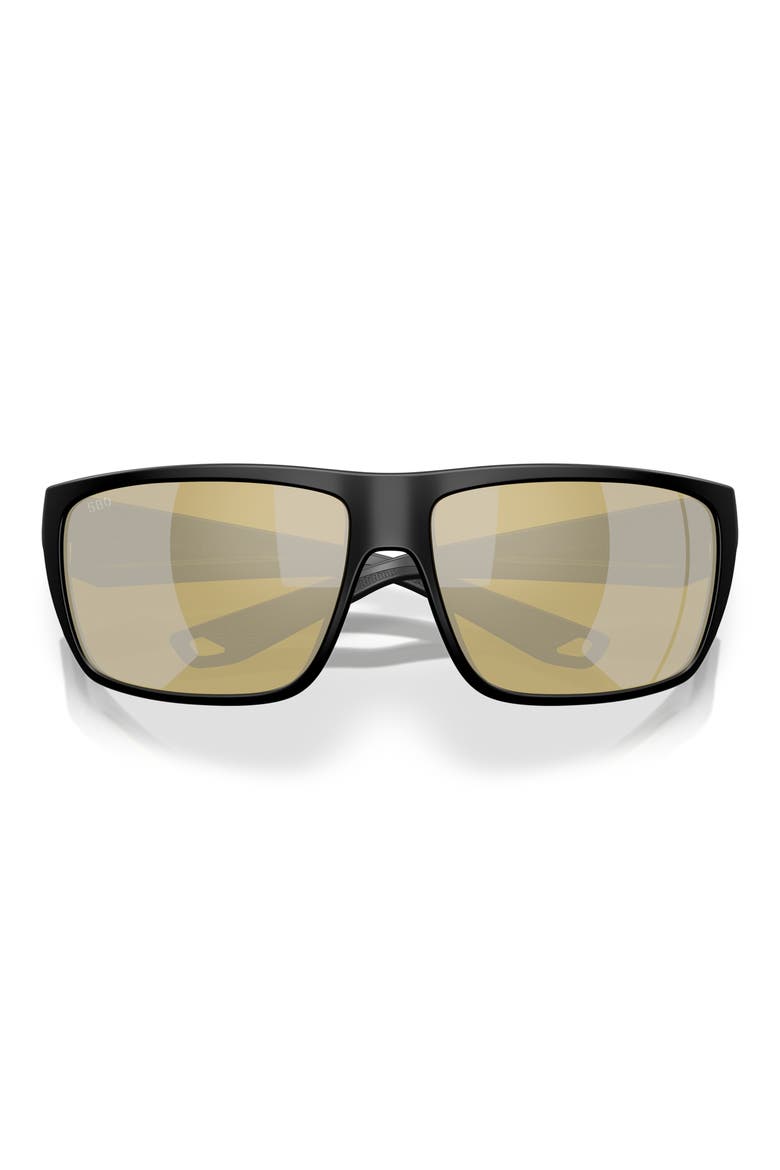64mm Polarized Rectangular Sunglasses, Alternate, color, BLACK/ SUNRISE SILVER 580G