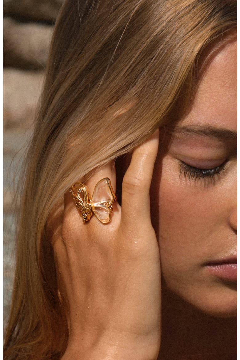 Butterfly Serenade Ring, Alternate, color, Gold & White