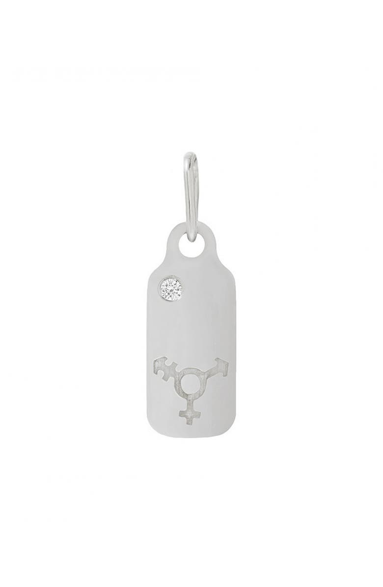 Mini Mini Jewels Icons - Transgender Diamond Dog Tag Pendant, Main, color, 