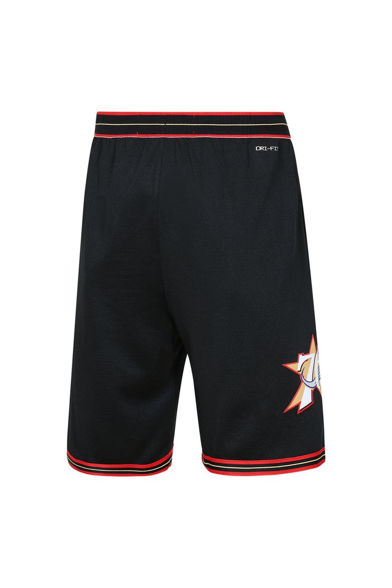 Youth Nike  Black Philadelphia 76ers Hardwood Classics Dri-FIT Swingman Shorts, Alternate, color, Black