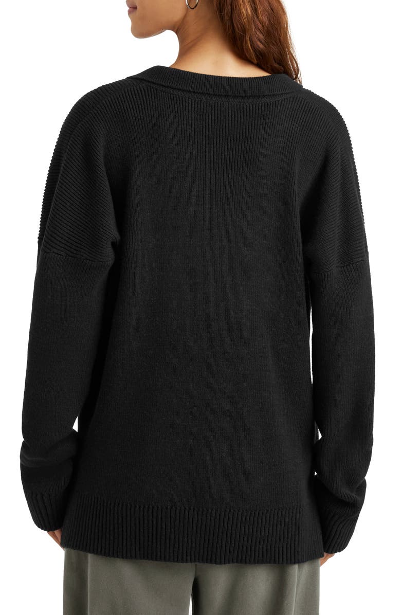 Splendid Kristen Polo Sweater, Alternate, color, Black