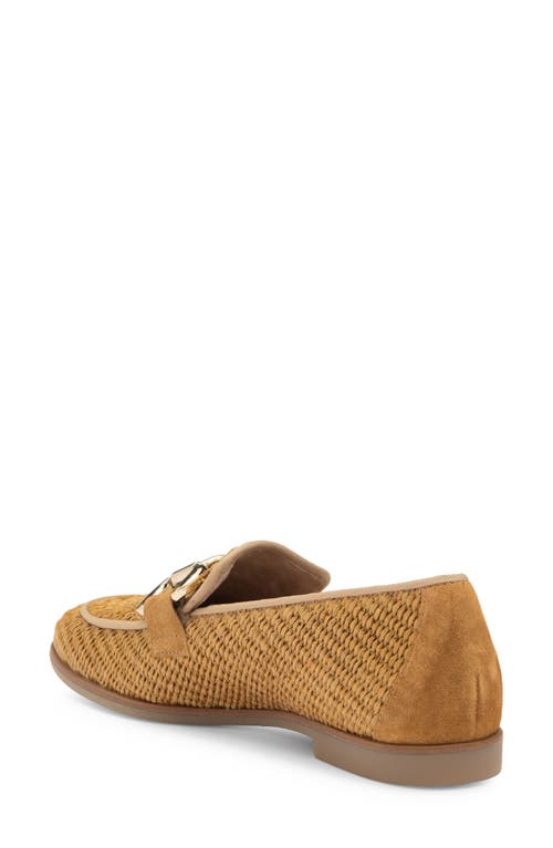 Paul Green Ariana Bit Loafer In Camel Suede Raffia