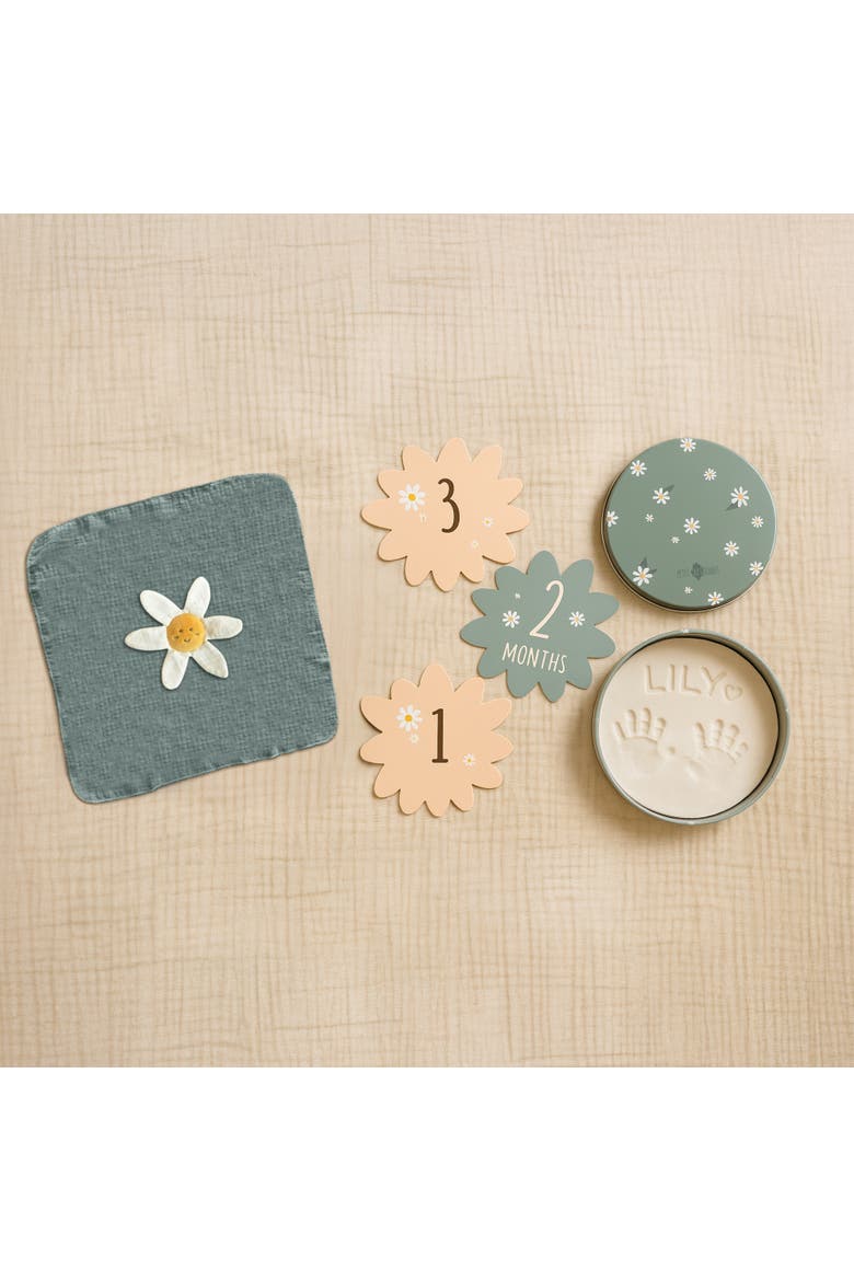 Birth Gift Set - Baby Handprint Kit, Comforter & Milestone Cards | Baby Shower Gift, Alternate, color, Blue