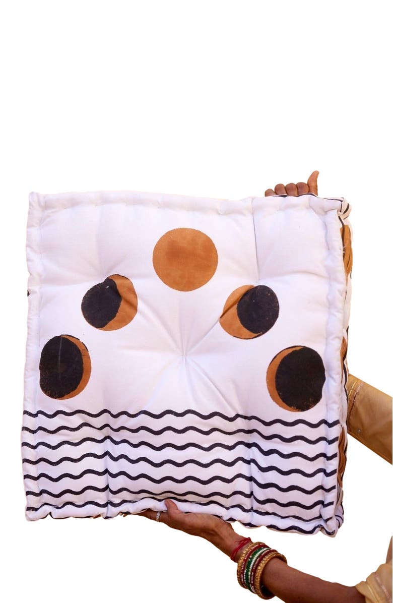 CQC LA Ascension Floor Cushion Reverse, Alternate, color, White, Brown, Orange