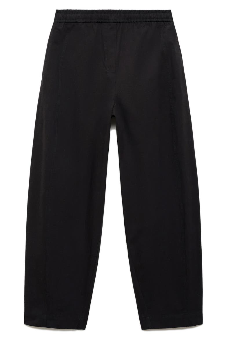 Pull-On Stretch Cotton Pants, Alternate, color, BLACK