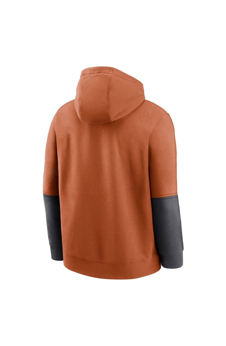 Nike Men's Nike Burnt Orange/Anthracite Texas Longhorns 2024 Sideline Club Pullover Hoodie, Alternate, color, 