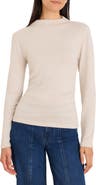 NIC+ZOE Everyday Sparkle Ruched Mock Neck Sweater