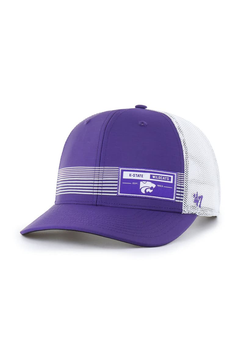 Men's '47  Purple Kansas State Wildcats Rangefinder brrr Trucker Adjustable Hat, Main, color, Purple