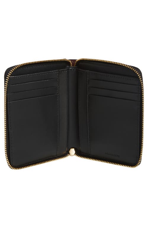 Allsaints Lena Hex Leather Zip Wallet In Red