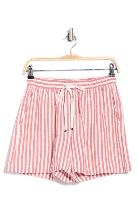 Stripe Drawstring Waist Shorts