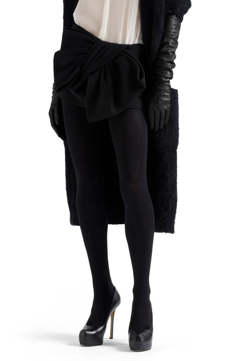 Bow Wool Blend Miniskirt, Alternate, color, WOOL BLEND BLACK