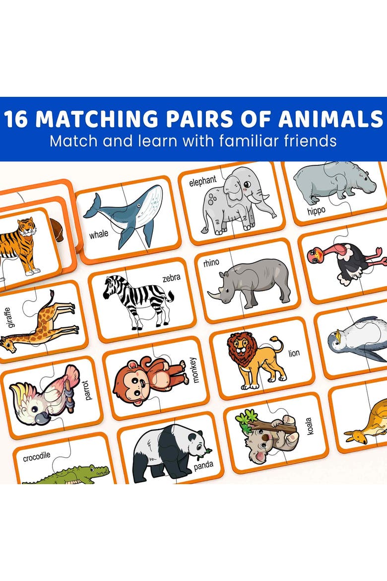 Memory Matching Puzzle Set for Toddlers, Alternate, color, Cartoonish Set