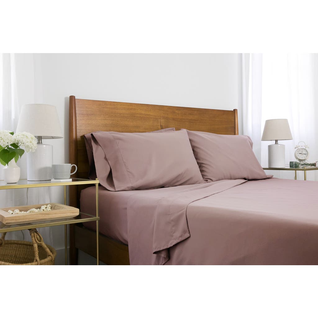 Southshore Fine Linens Southshore Essentials Double Brushed 100 Gsm Sheet Set In Muted Mauve
