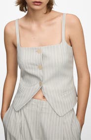 MANGO Stripe Waistcoat