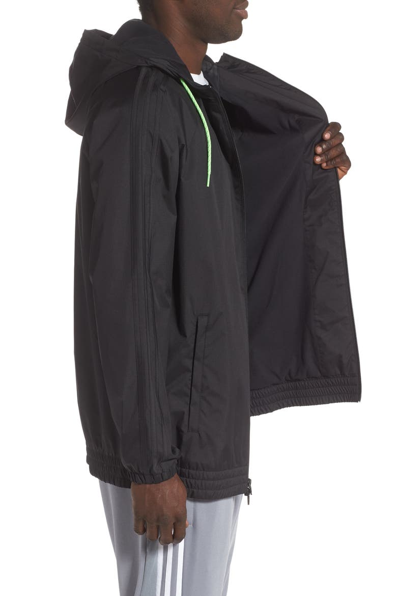 adidas Winterized Windbreaker Water Repellent Jacket, Alternate, color, BLACK