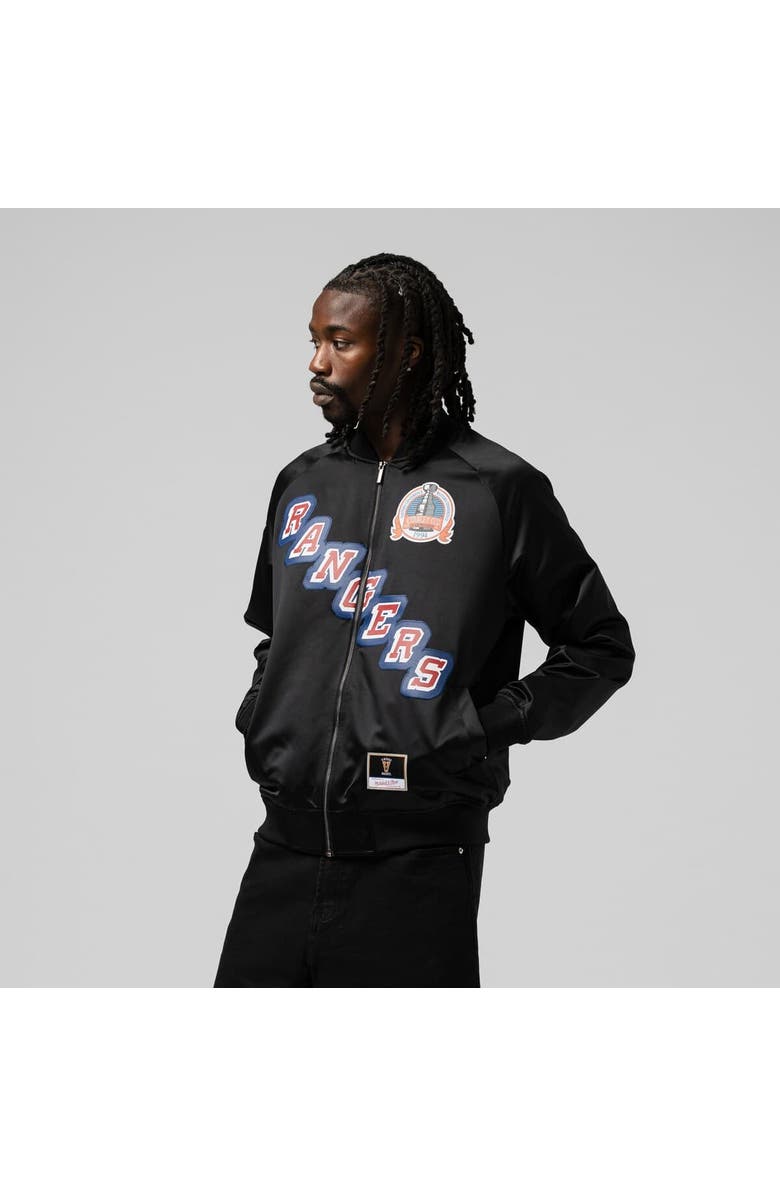 Mitchell & Ness Unisex Mitchell & Ness Mark Messier Black New York Rangers Maxxed Out Full-Zip Satin Jacket, Main, color, Black