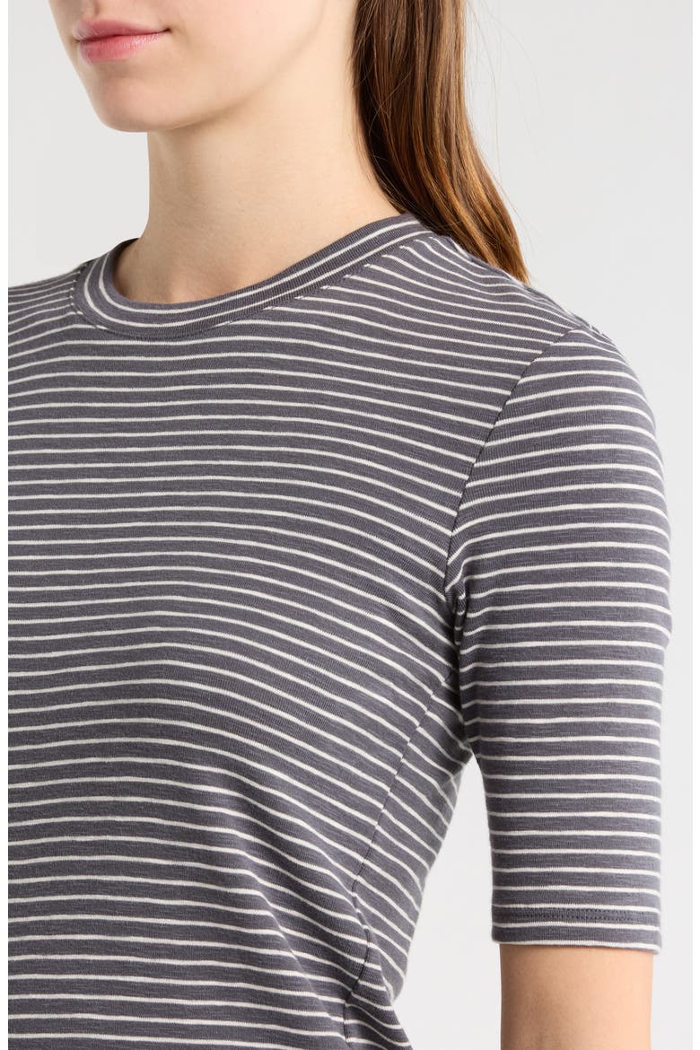 Stripe Elbow Sleeve Cotton Blend Knit Top, Alternate, color, OCEANA COMBO