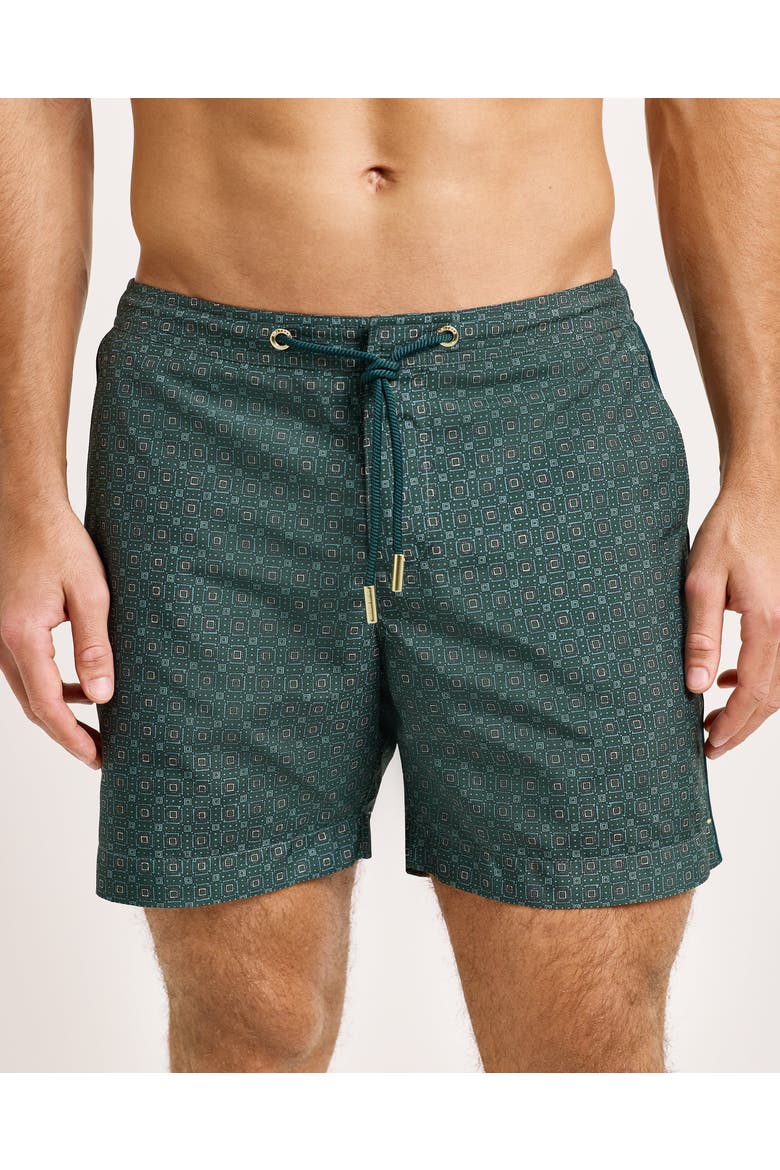 Bulldog Drawcord Tailored-Fit Swim Shorts, Alternate, color, TARRAGON GREEN