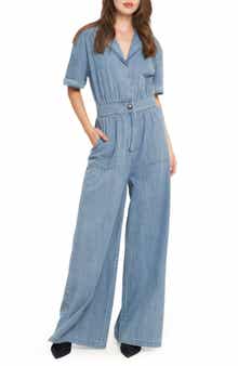 Chambray Wide Leg Jumpsuit