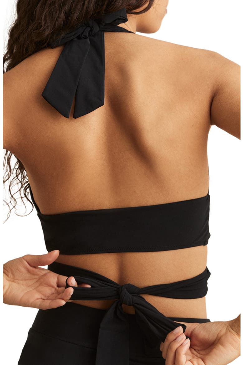 Helena Wraparound Bikini Top, Alternate, color, BLACK