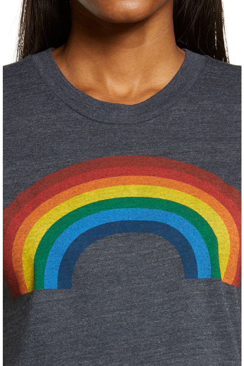 Big Rainbow Boyfriend Tee, Alternate, color, CHARCOAL