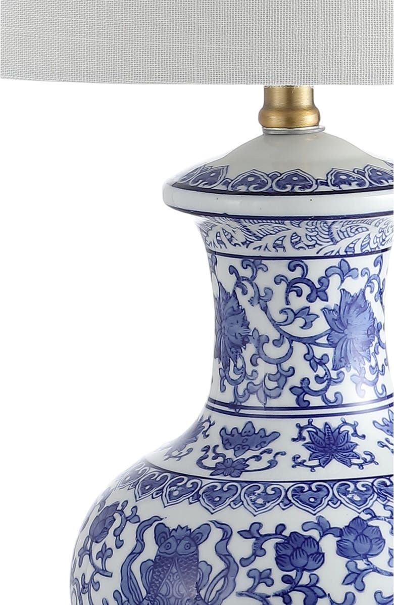 JONATHAN Y Jennifer 25.25" Ceramic/Metal LED Table Lamp, Blue/White, Alternate, color, Blue/White