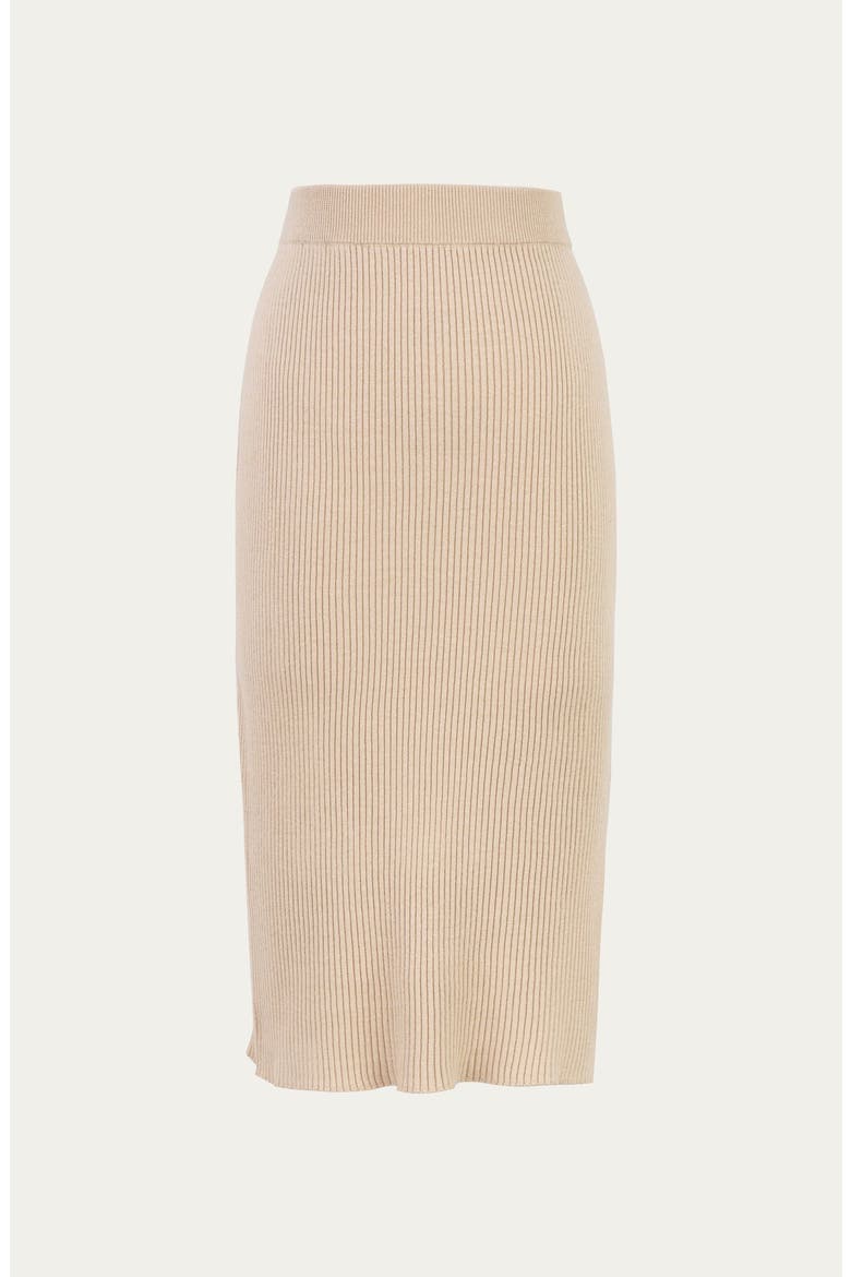 Sera Rib Knit Skirt, Alternate, color, Tan