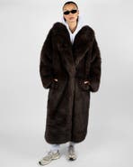 WeWoreWhat Long Faux Fur Jacket