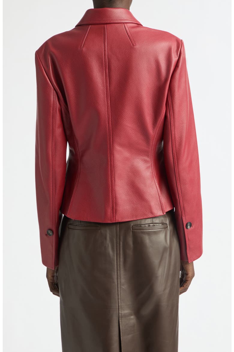 Single Breasted Leather Jacket, Alternate, color, COLLEGE RED/ EXPRESSO