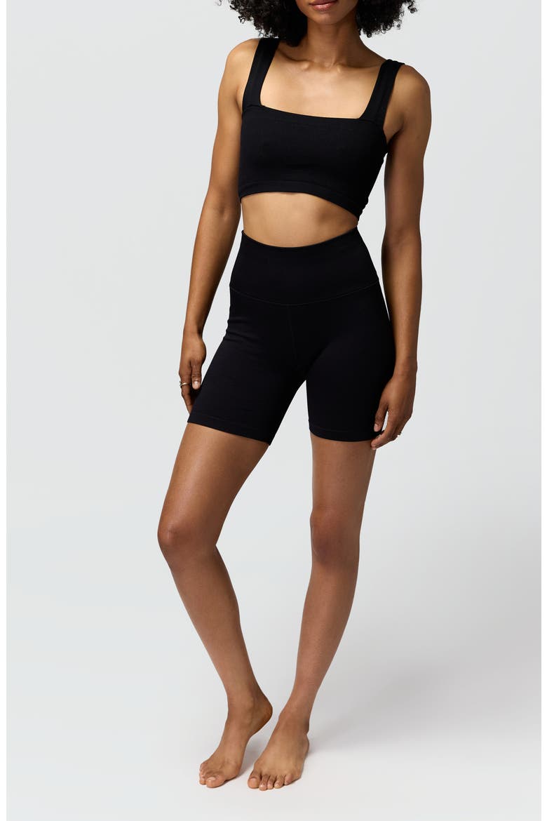 Love Sculp Seamless Rib Bike Shorts, Alternate, color, BLACK