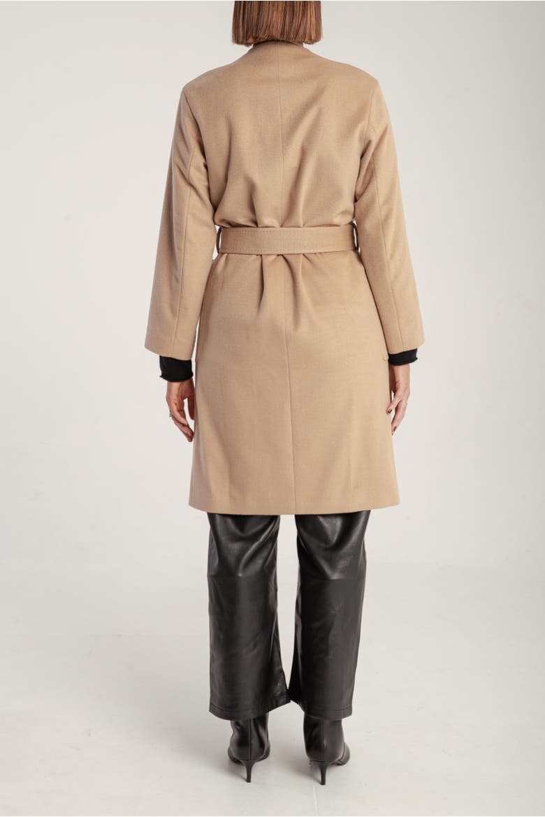 Cashmere Belted Lapel Coat, Alternate, color, Yellow Camel