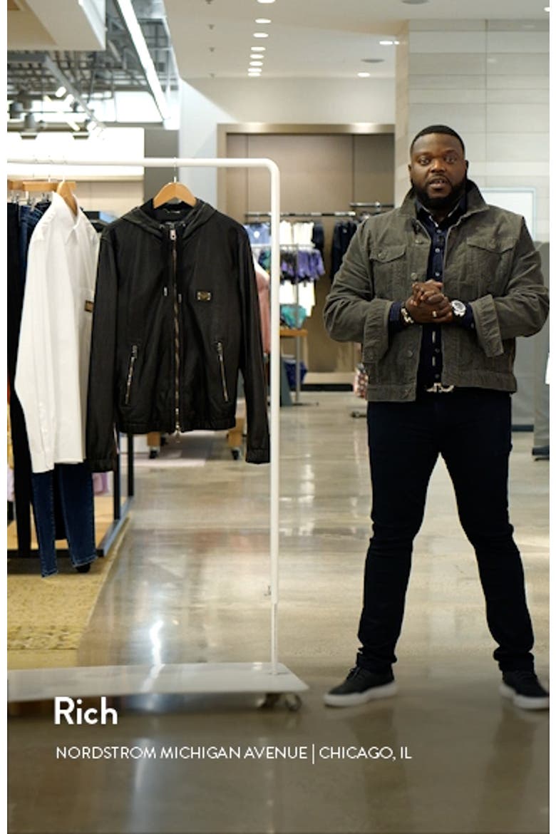 Logo Plaque Leather Hooded Blouson Jacket video