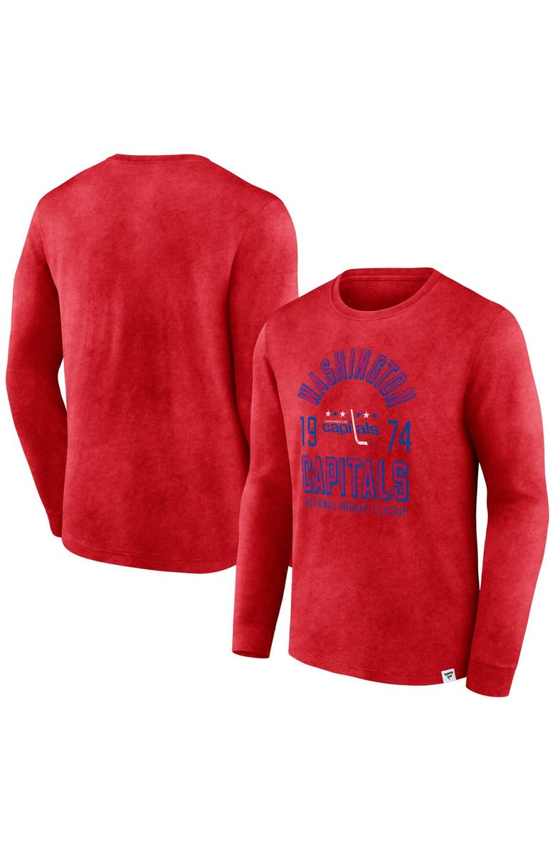 FANATICS Men's Fanatics Branded Heather Red Washington Capitals Keep The Zone Long Sleeve T-Shirt, Alternate, color, Heather Red