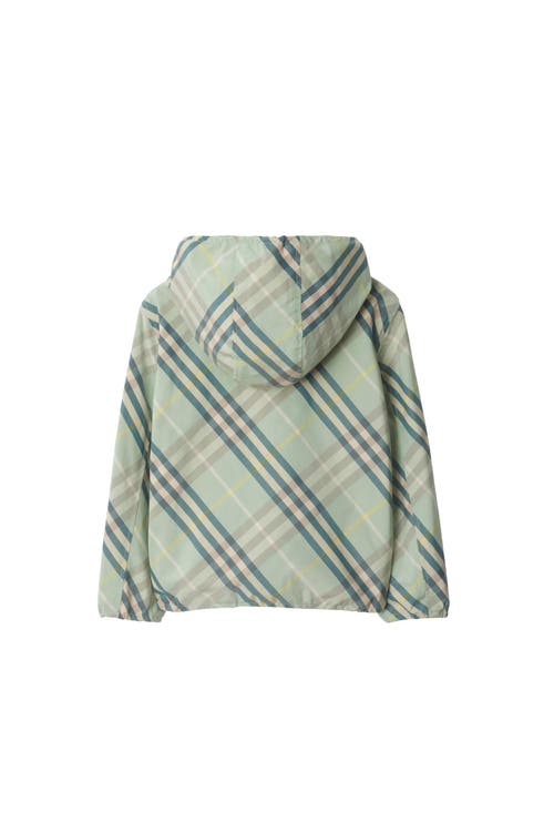 Burberry Childrens Reversible Check Cotton Blend Jacket In Breeze